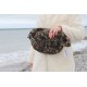 Giant bum bag black floral tapestry